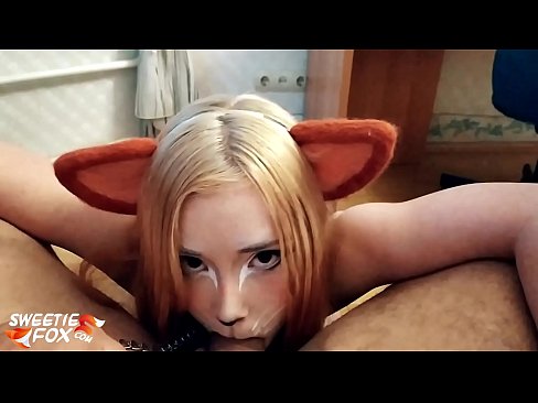 ❤️ キツネがチンポを飲み込み、口の中にザーメンを出す ️❌ ジャストポルノ ❌️